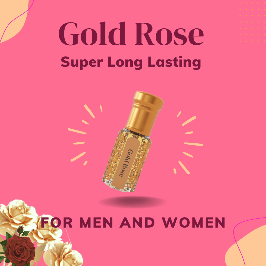 Gold Rose Original Pure Attar by Noman – Long-Lasting Alcohol-Free Roll-On Perfume 6ml for Men & Women